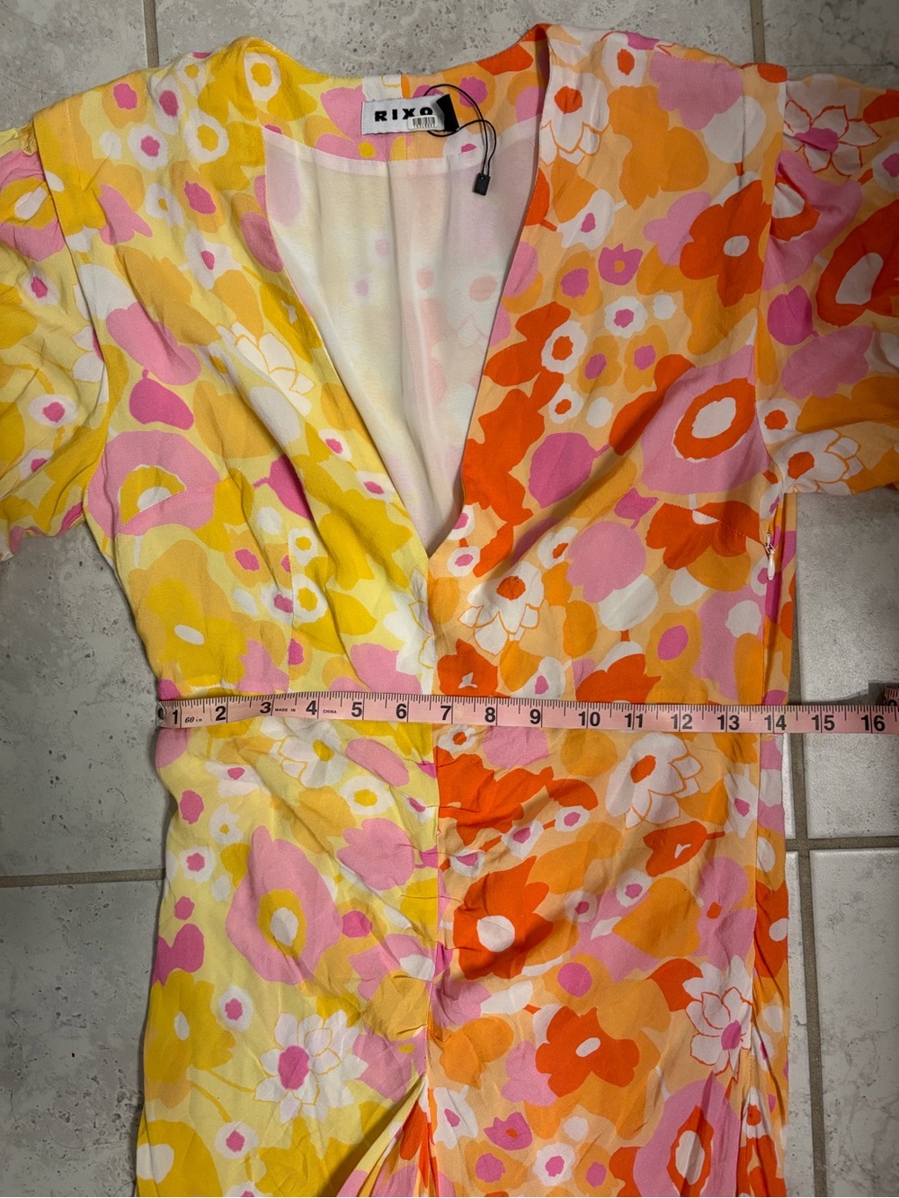 ✨RIXO | Ariel Colorblock Floral Retro Ruffle Maxi Sun Dress | Sz S - Picture 11 of 13